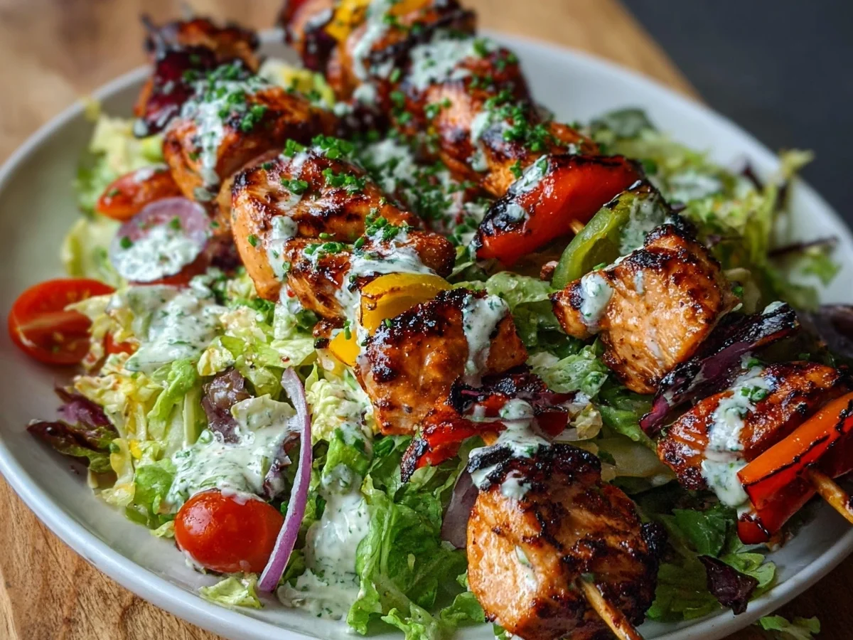 BBQ Chicken Skewer Salad with Creamy Ranch Dressing - Image 2