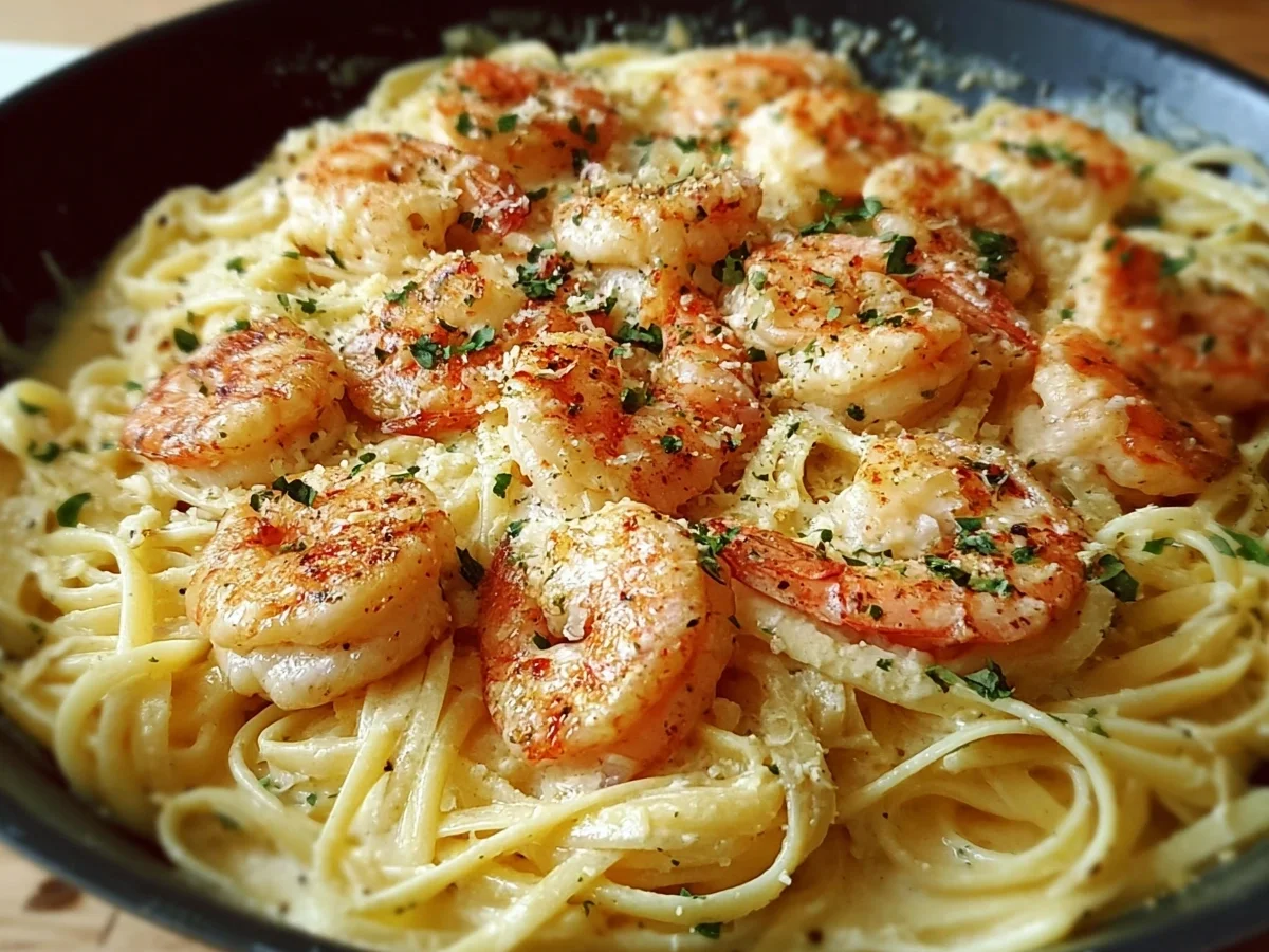 Creamy Garlic Shrimp Pasta: Quick Dinner Delight - Image 1