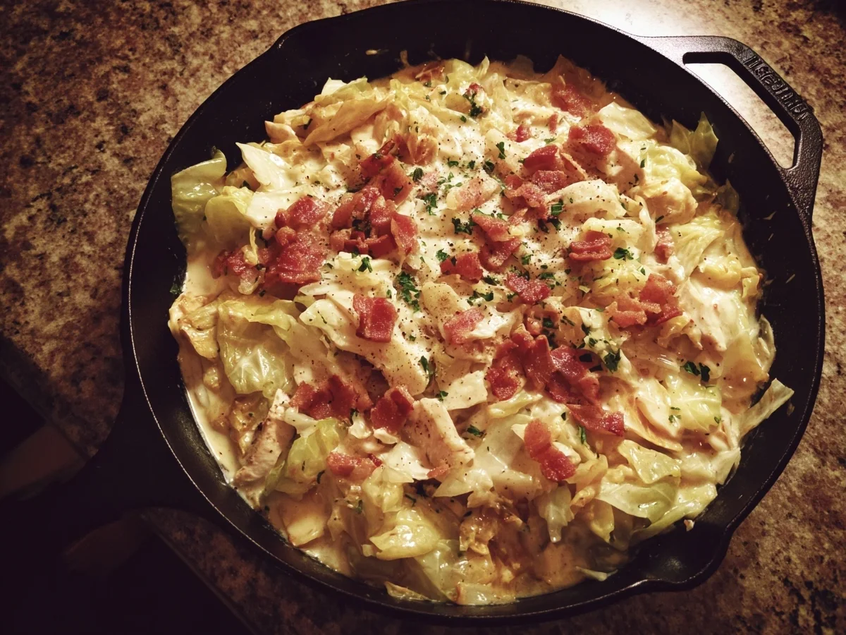 Creamy Low Carb Alfredo Cabbage Pasta - Image 1