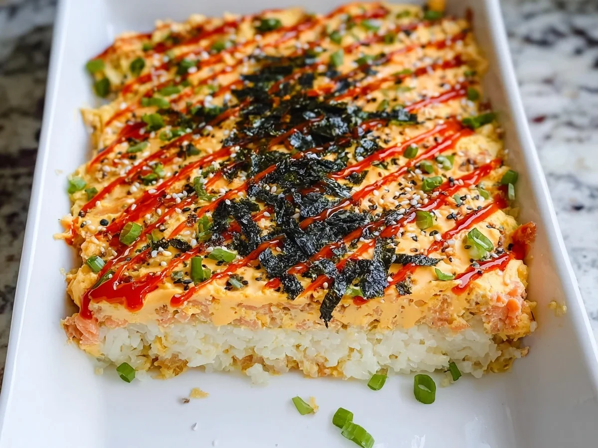 Creamy Salmon Sushi Bake: Family Friendly Delight - Image 1