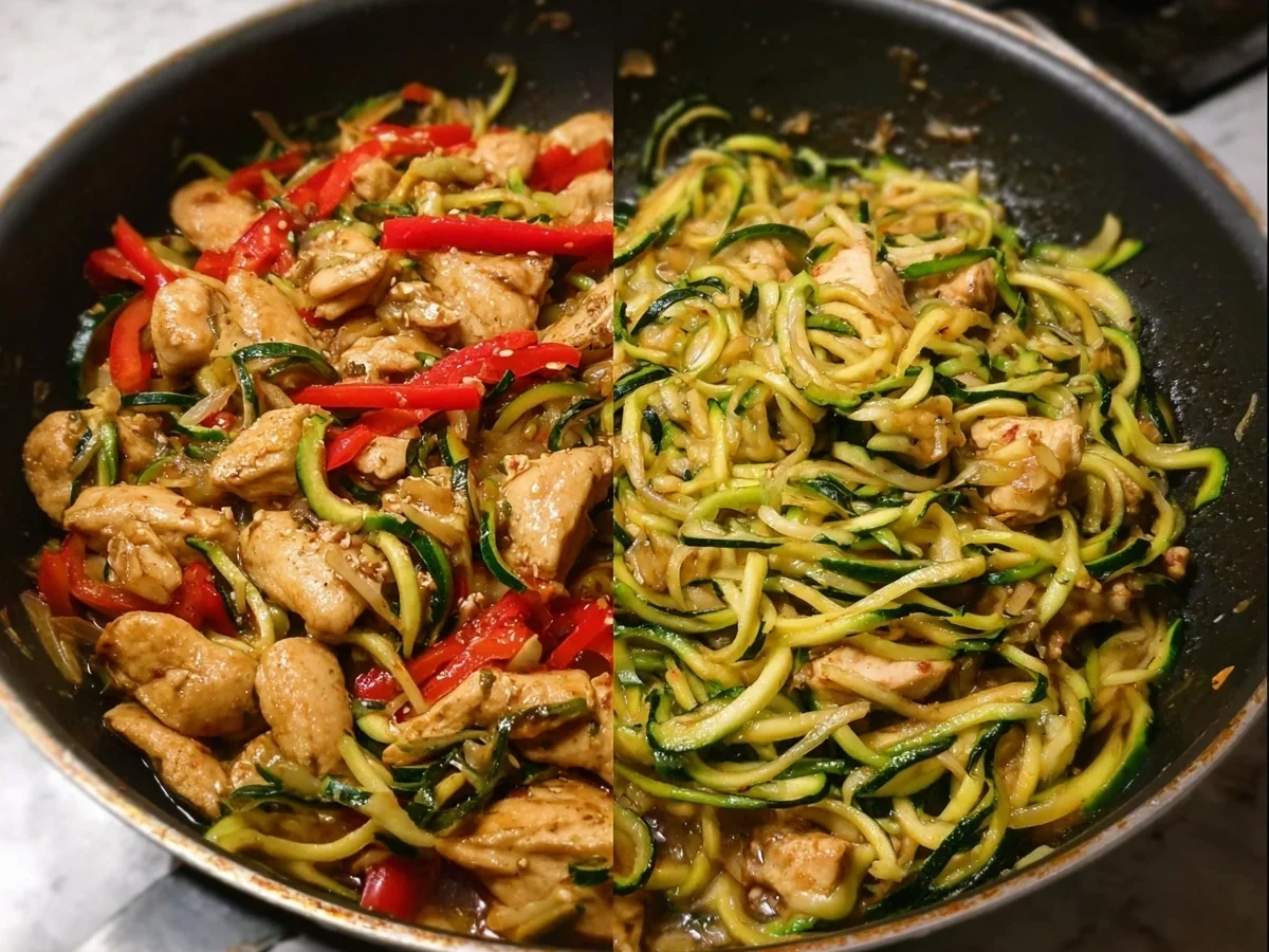 Garlic Chicken Zucchini Noodles Stir Fry | High Protein - Image 1