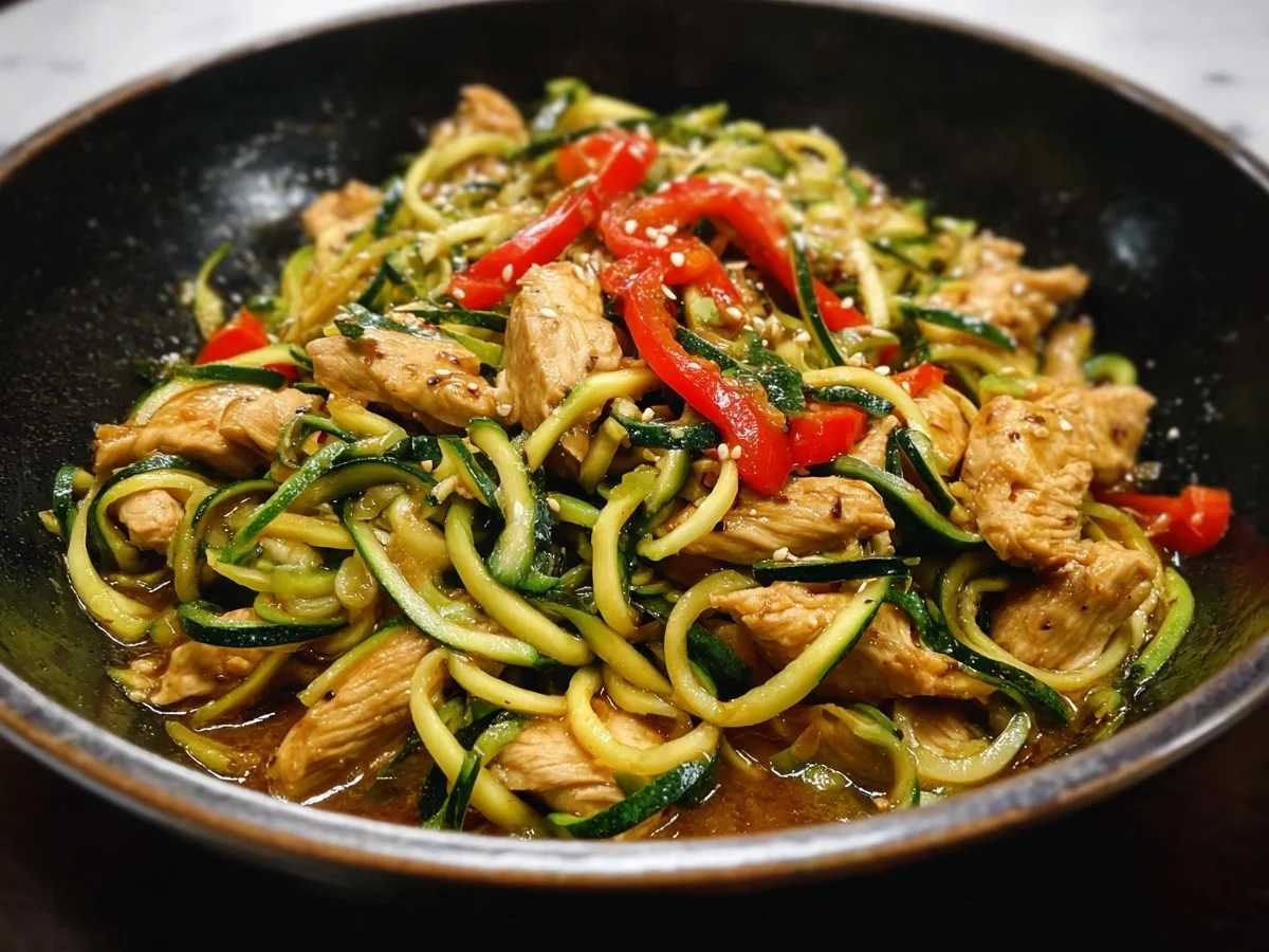 Garlic Chicken Zucchini Noodles Stir Fry | High Protein - Image 2