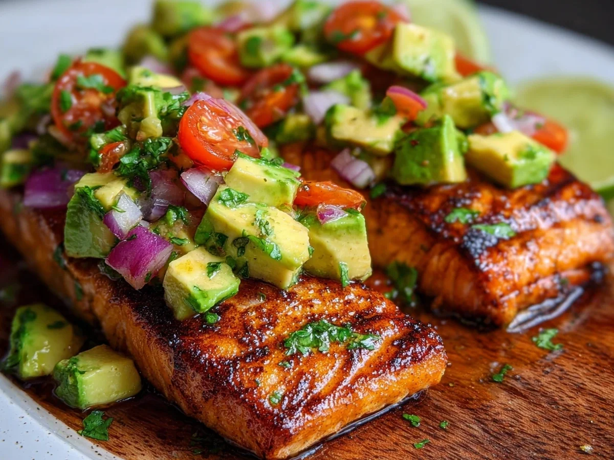Grilled Salmon with Avocado Salsa: Quick Healthy Dinner - Image 1