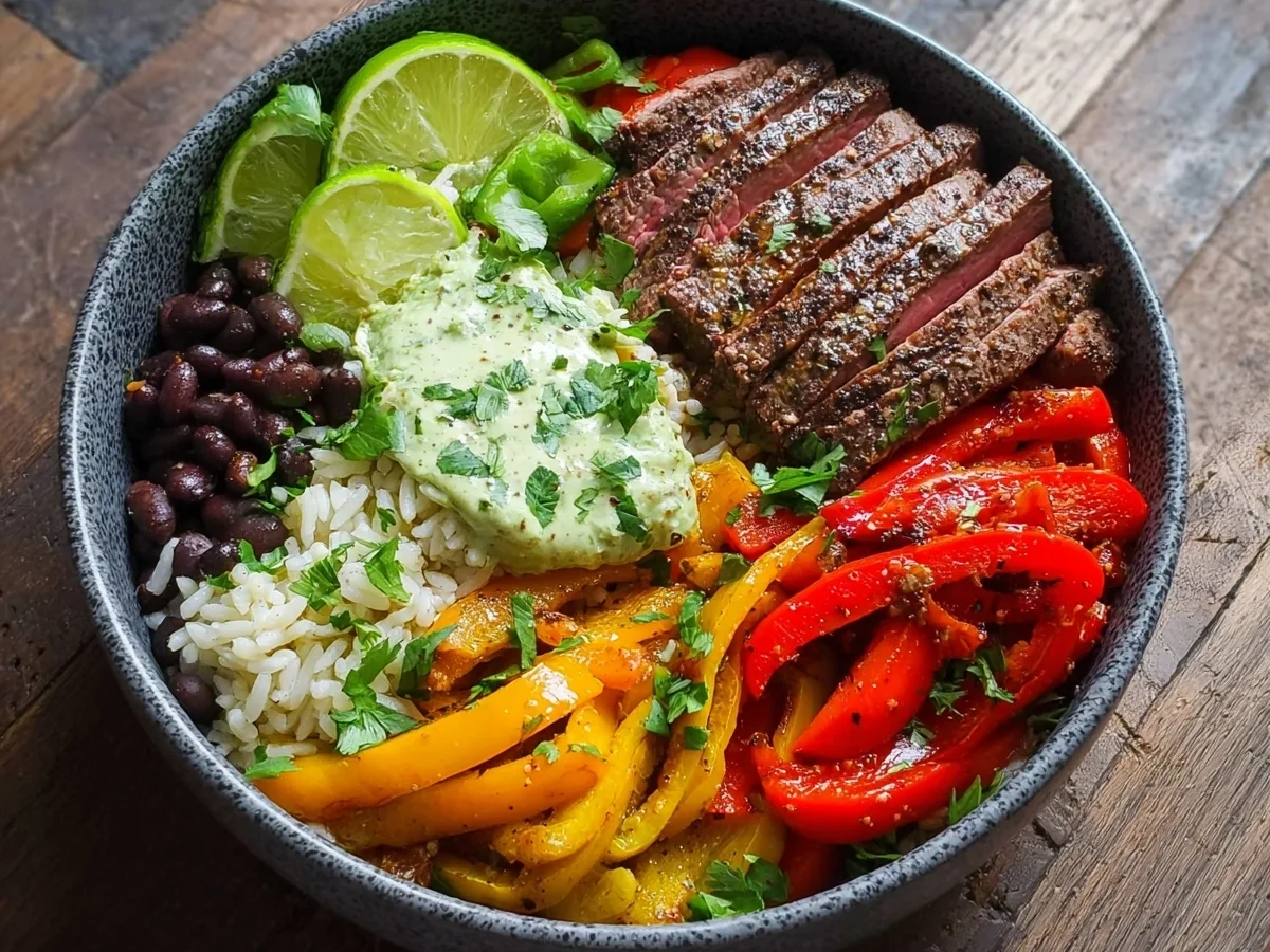 High Protein Steak Fajita Bowl for Easy Meal Prep - Image 1