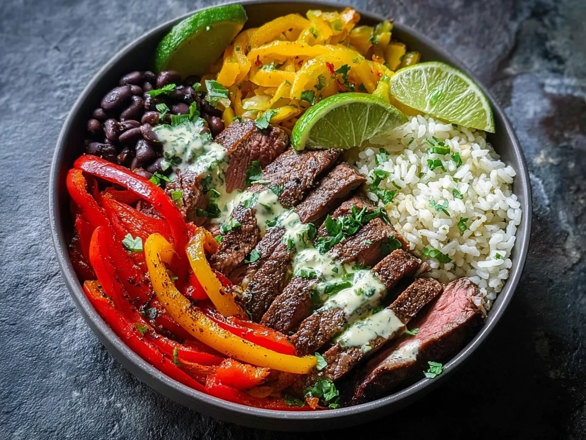 High Protein Steak Fajita Bowl for Easy Meal Prep - Image 2