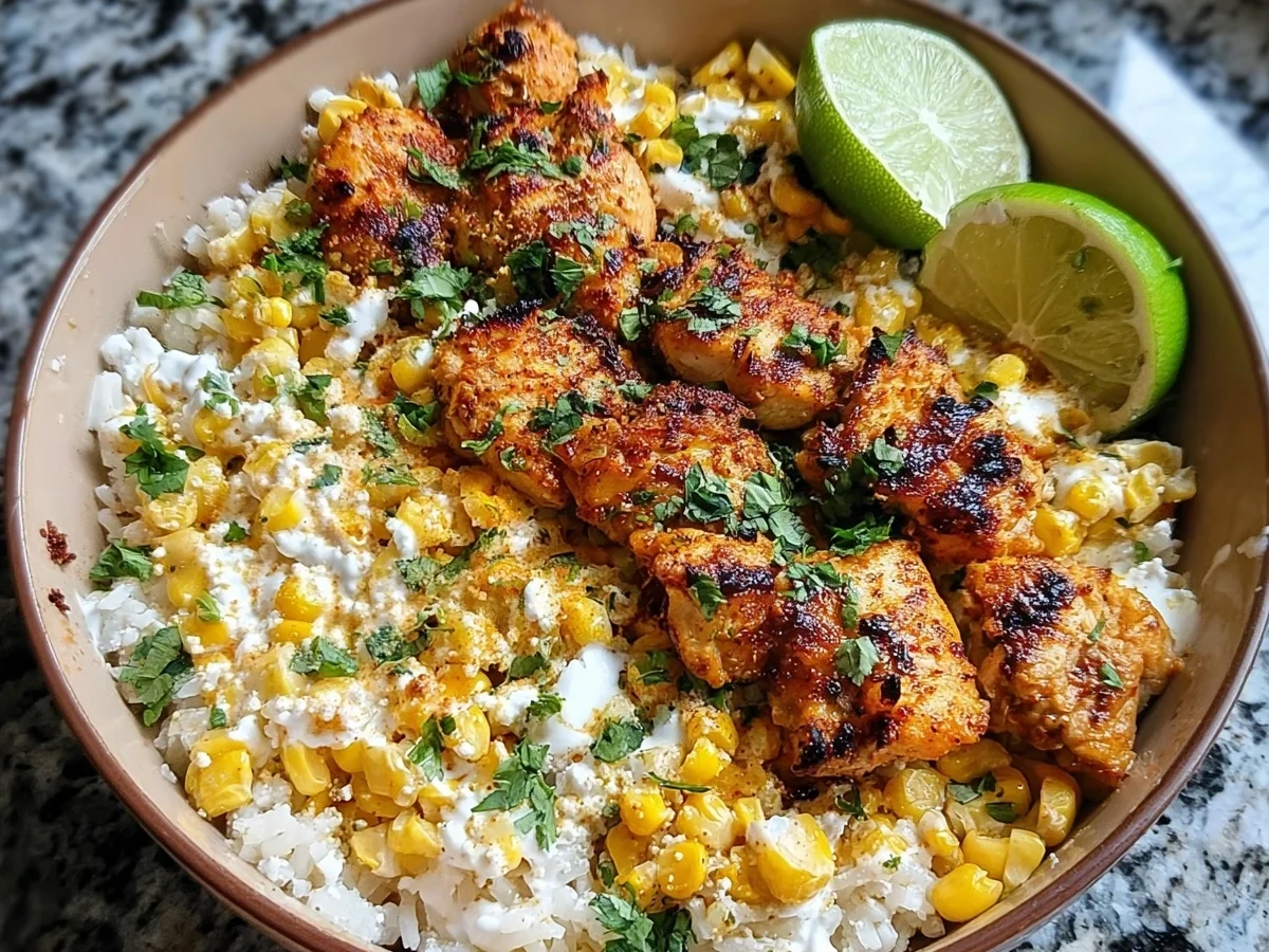 High Protein Street Corn Chicken Rice Bowl for Meal Prep - Image 2