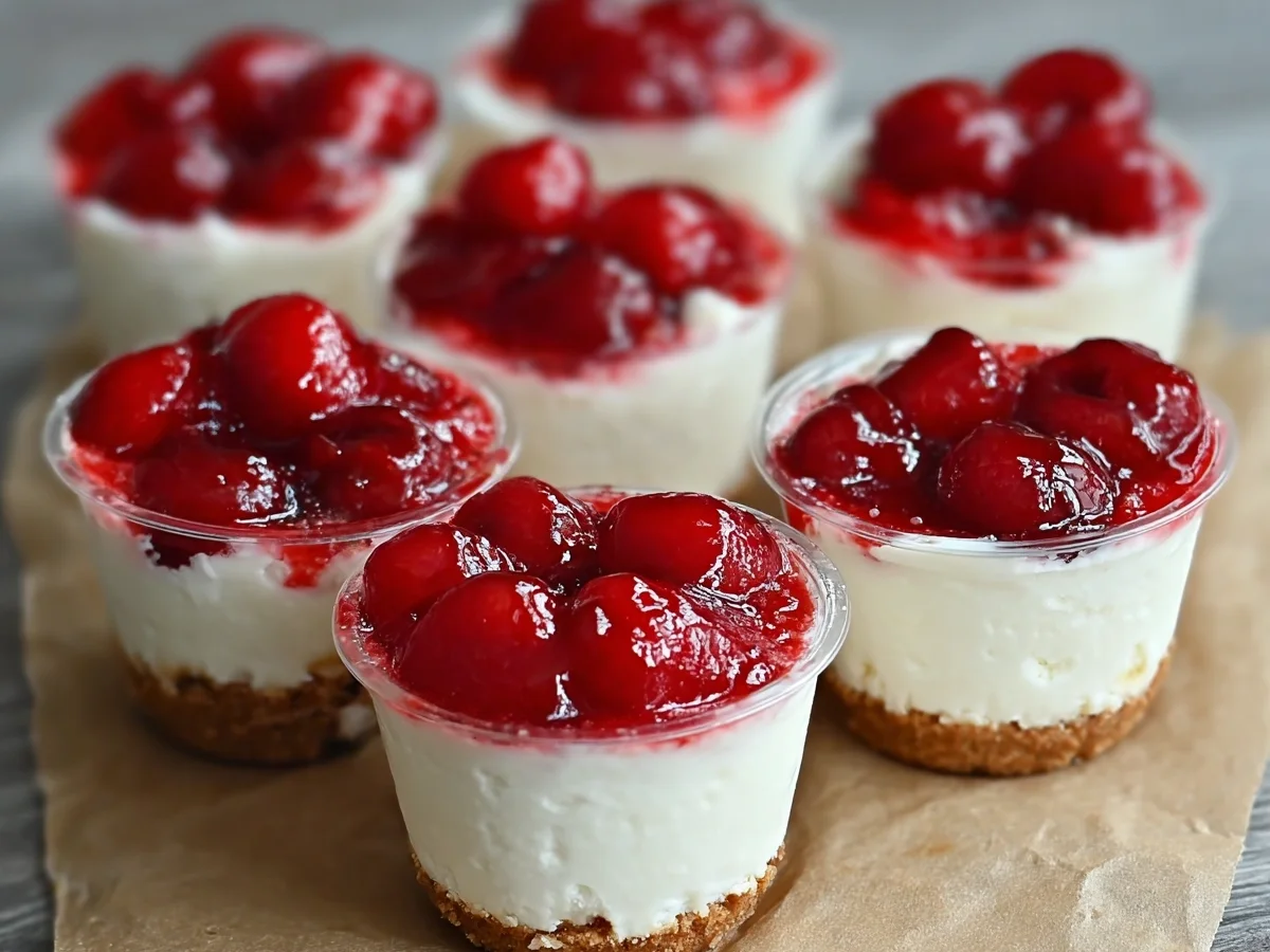 Low Carb No-Bake Cherry Cheesecake Cups - Image 1