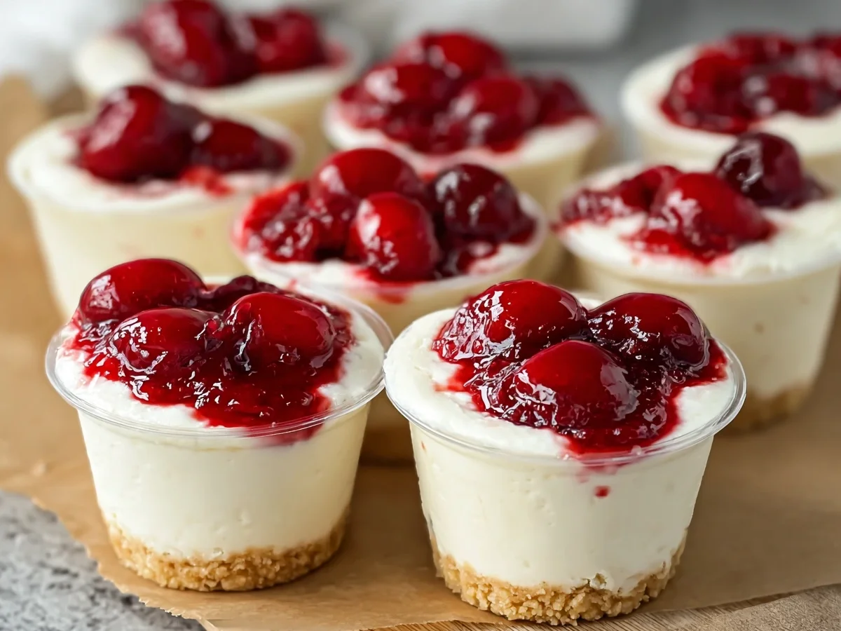 Low Carb No-Bake Cherry Cheesecake Cups - Image 2