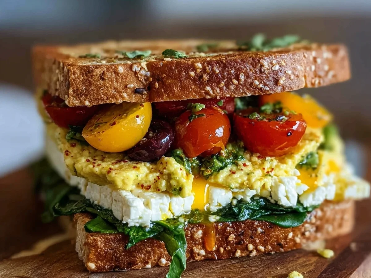 Mediterranean Breakfast Sandwich: Quick, Nutritious Start - Image 1