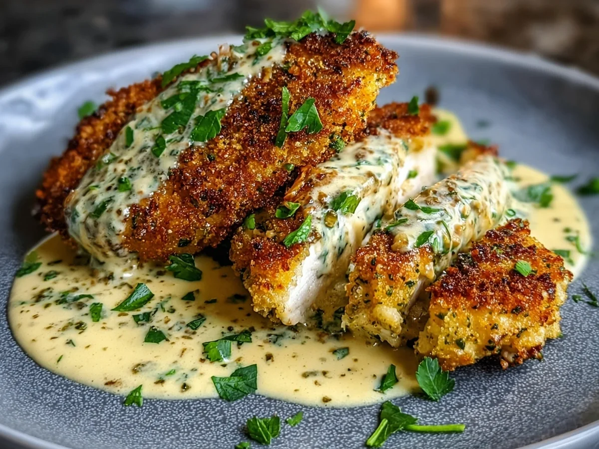 Parmesan Crusted Chicken with Creamy Garlic Sauce - Image 2