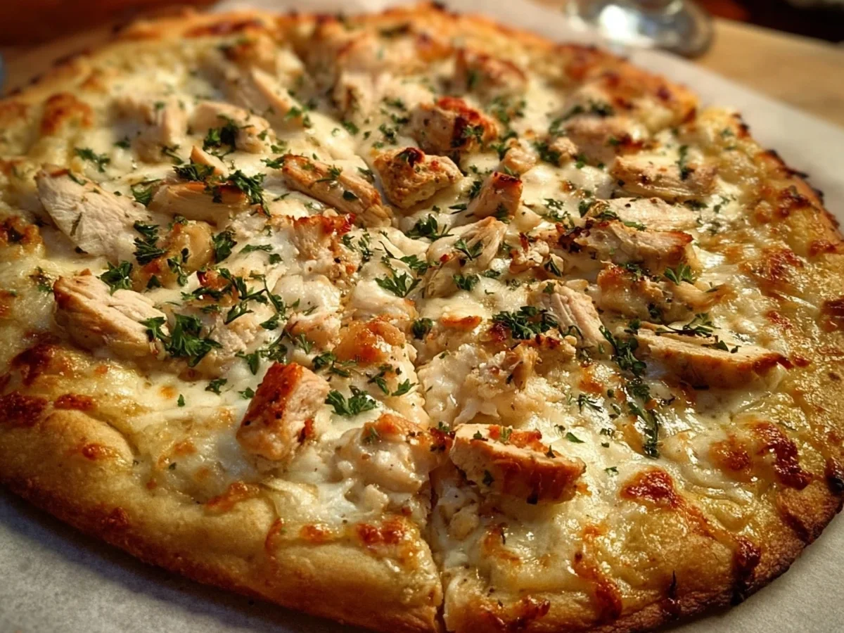 Roasted Garlic White Chicken Pizza | High Protein - Image 1