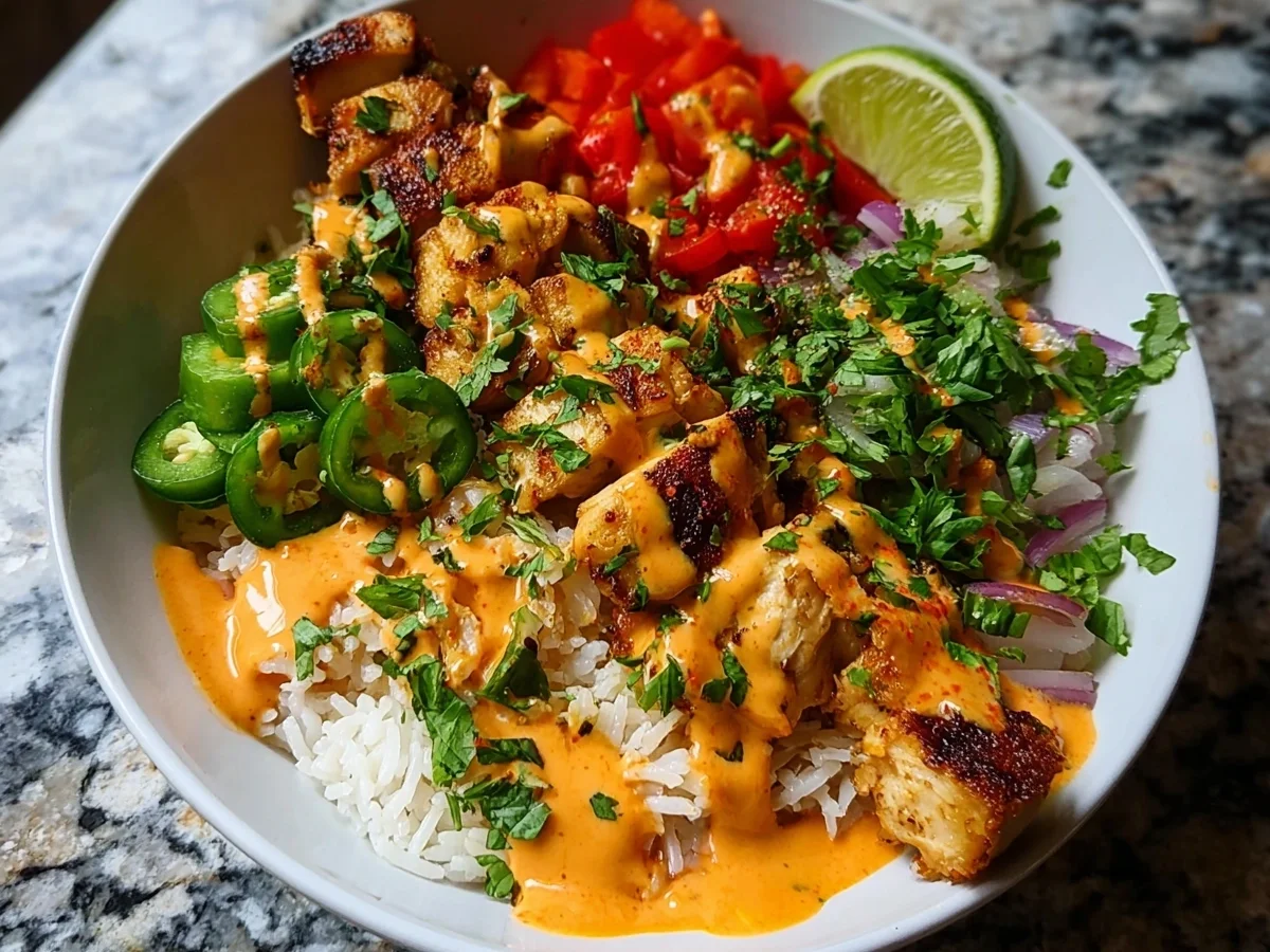 Sweet Chili Chicken Bowl with Coconut Lime Drizzle - Image 1