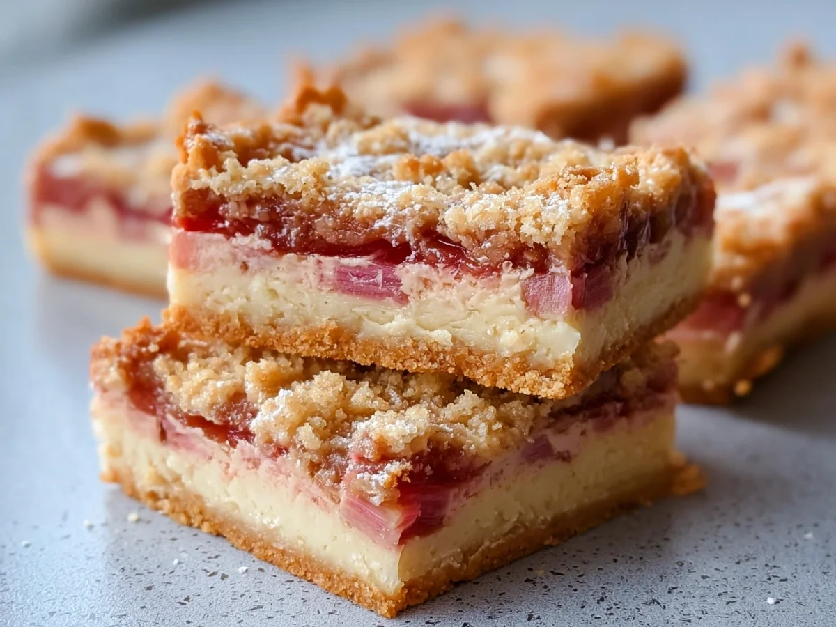 Sweet & Tangy Rhubarb Cream Cheese Bars Recipe - Image 1