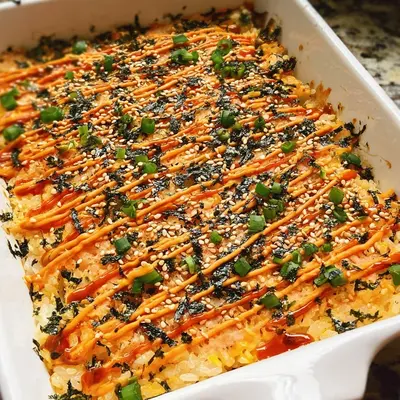 Creamy Salmon Sushi Bake: Family Friendly Delight
