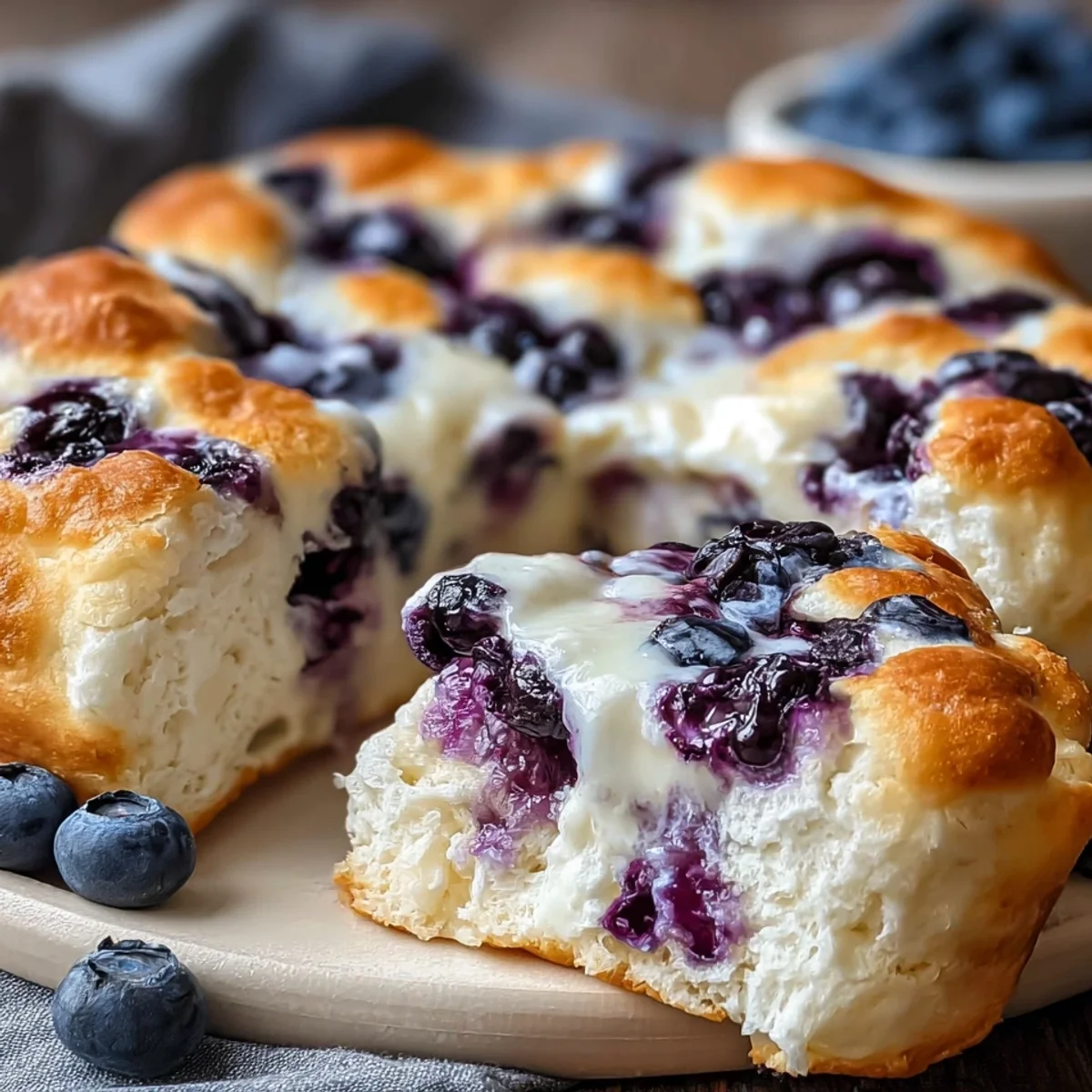 Fluffy Cottage Cheese Blueberry Cloud Bread