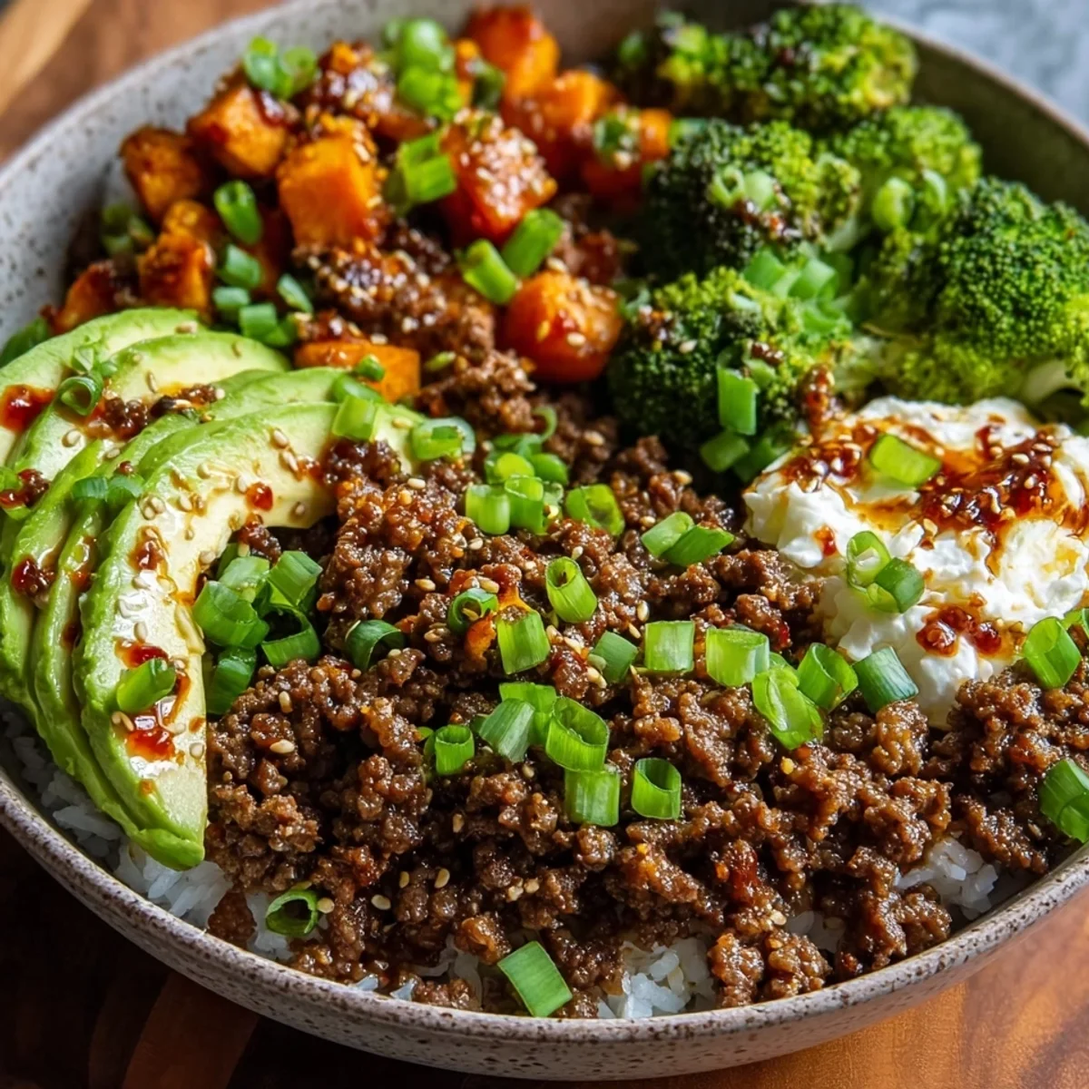 Ground Beef Hot Honey Bowl: High-Protein Meal Prep Recipe