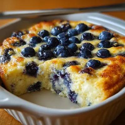 High Protein Blueberry Cottage Cheese Breakfast Bake
