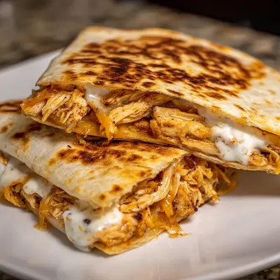 High-Protein Chicken Ranch Quesadilla: Crispy & Low-Carb