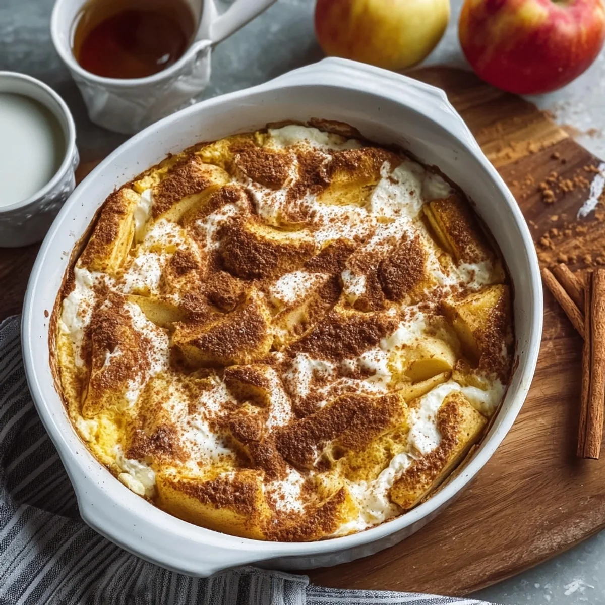 Protein Apple Cinnamon Cottage Cheese Bake