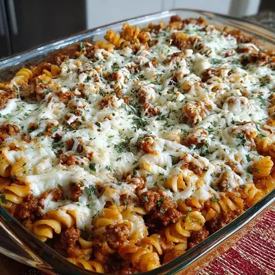 Protein Cottage Cheese Pasta Bake with Ground Beef