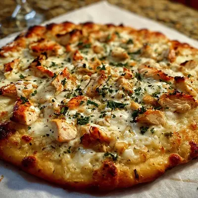 Roasted Garlic White Chicken Pizza | High Protein