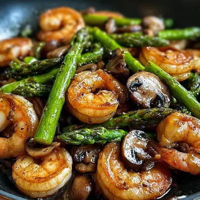 Shrimp Asparagus Mushroom Stir-Fry Recipe