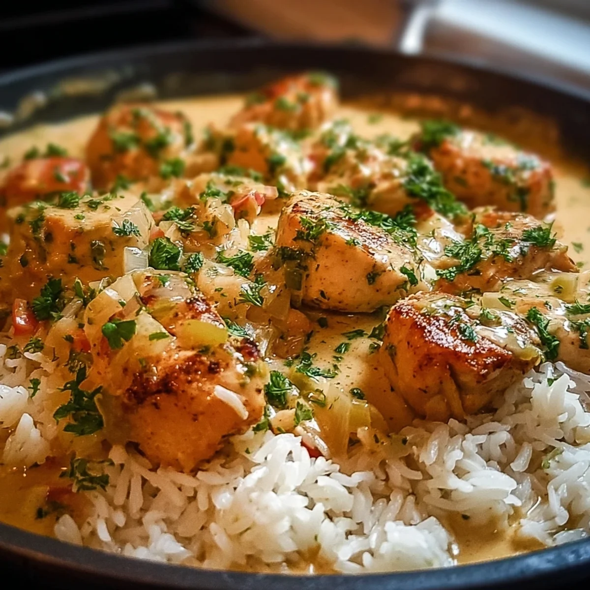 Smothered Chicken & Rice: High-Protein Meal