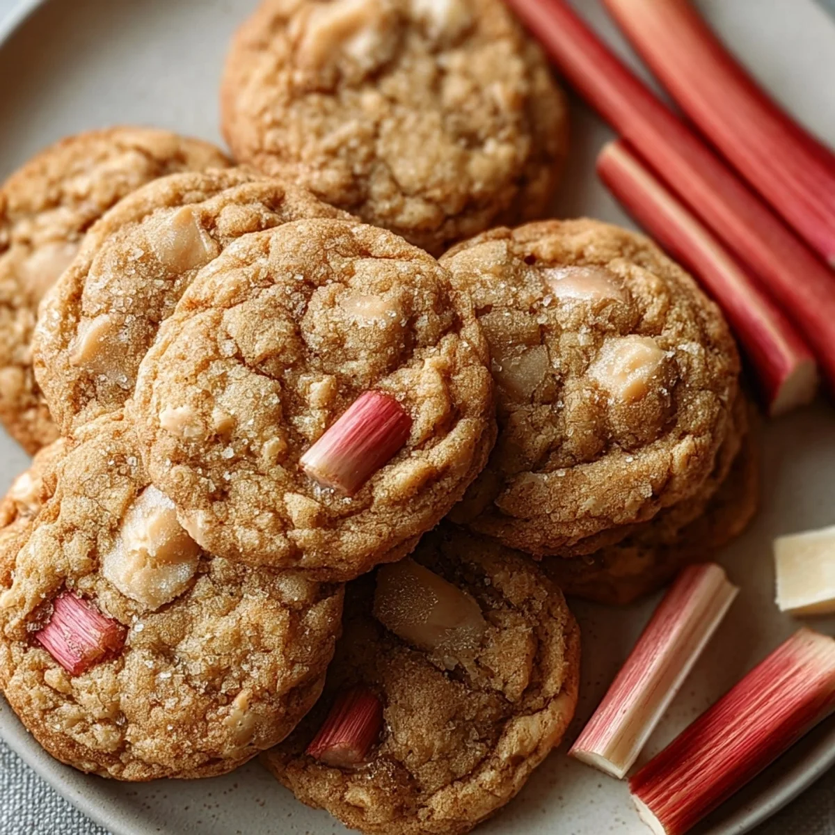 Soft Brown Sugar Rhubarb Cookies