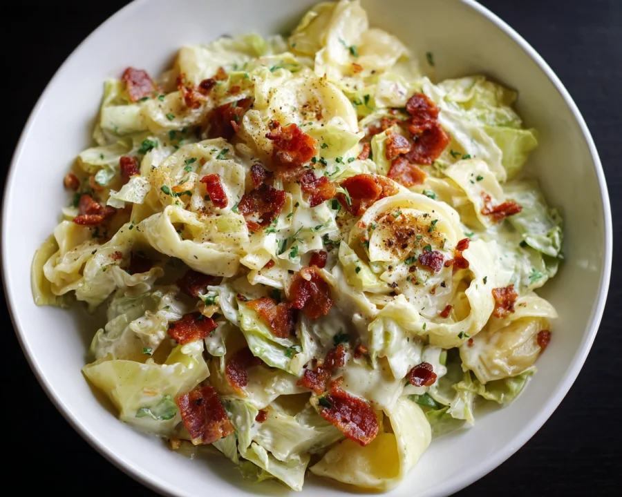 Creamy Low Carb Alfredo Cabbage Pasta