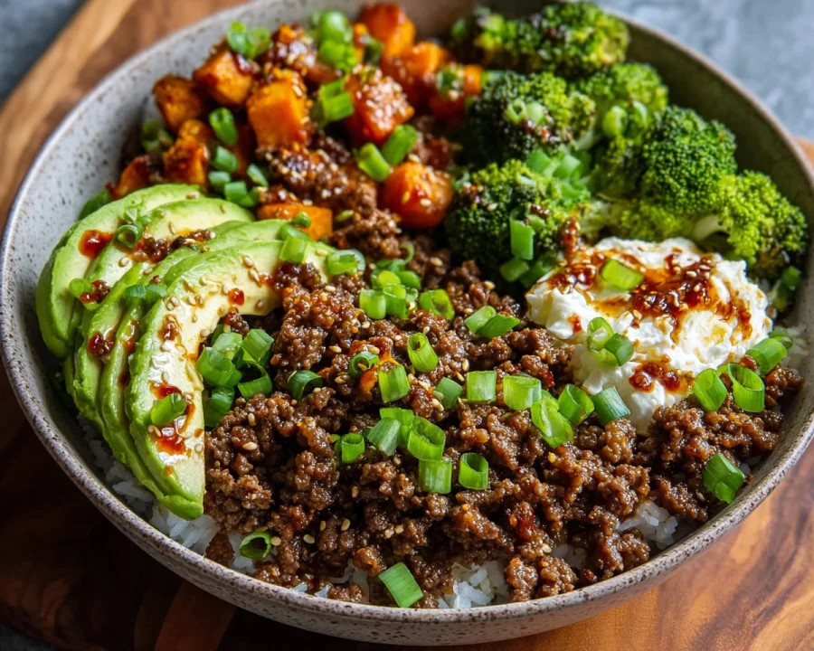 Ground Beef Hot Honey Bowl: High-Protein Meal Prep Recipe