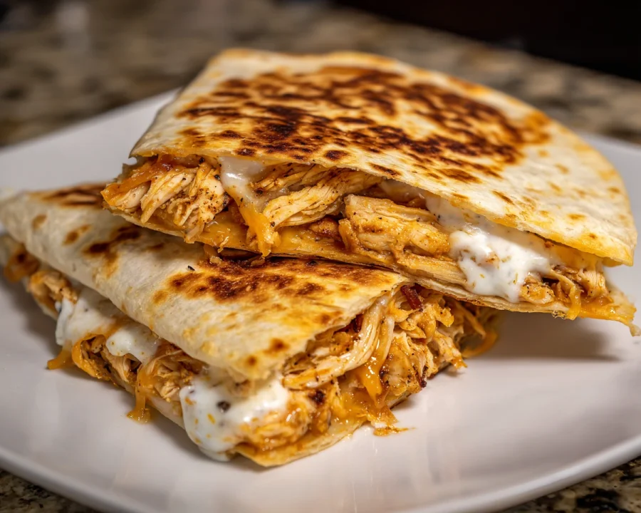 High-Protein Chicken Ranch Quesadilla: Crispy & Low-Carb