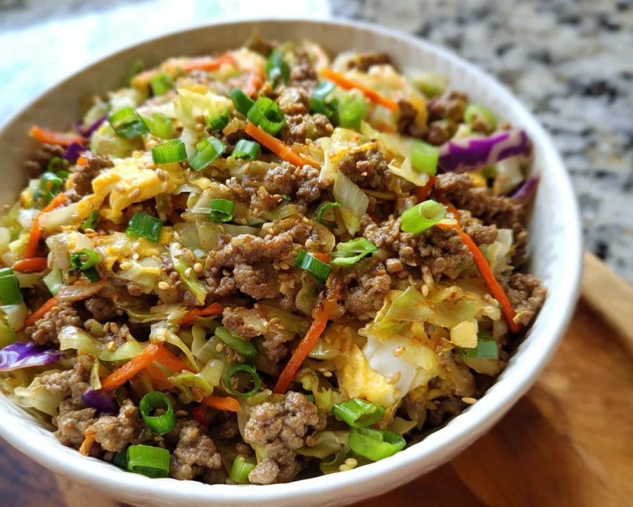 Low Carb Egg Roll in a Bowl - Quick 15-Min Keto Meal