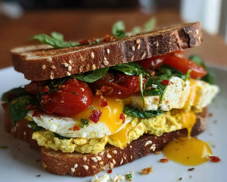 Mediterranean Breakfast Sandwich: Quick, Nutritious Start