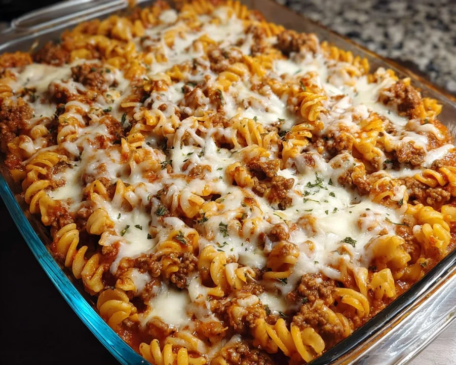Protein Pasta Bake with Cottage Cheese & Ground Beef