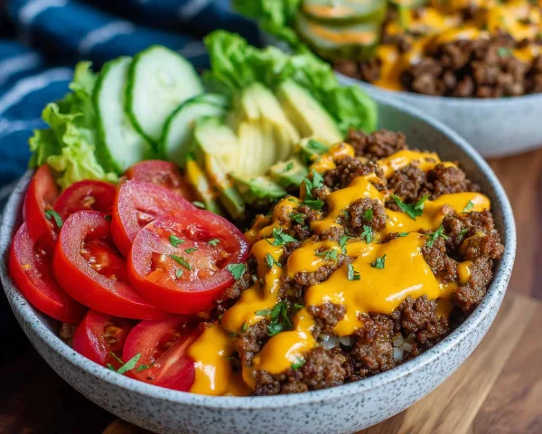 High-Protein Cheeseburger Bowls: Low-Carb Meal Prep