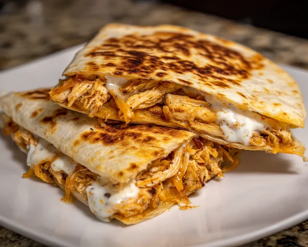 High-Protein Chicken Ranch Quesadilla: Crispy & Low-Carb