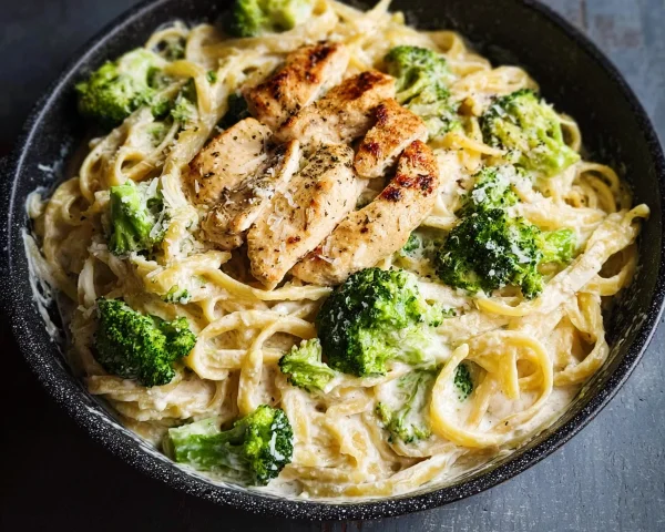 High Protein Skinny Chicken Broccoli Alfredo Recipe