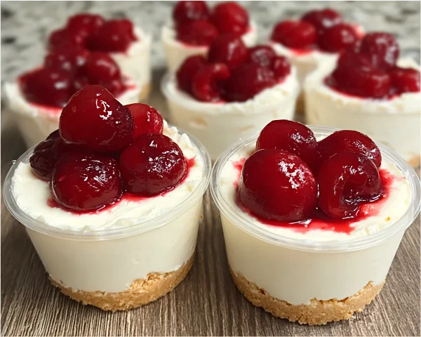 Low Carb No-Bake Cherry Cheesecake Cups
