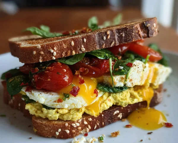 Mediterranean Breakfast Sandwich: Quick, Nutritious Start