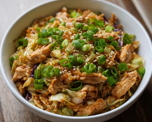 Quick Chicken Egg Roll Bowls with Cabbage