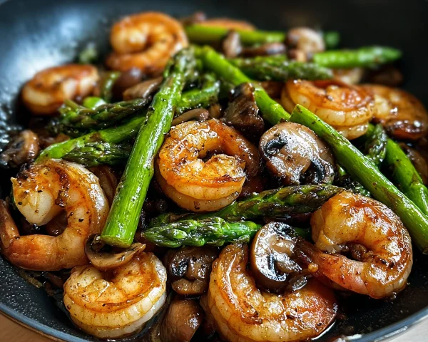 Shrimp Asparagus Mushroom Stir-Fry Recipe