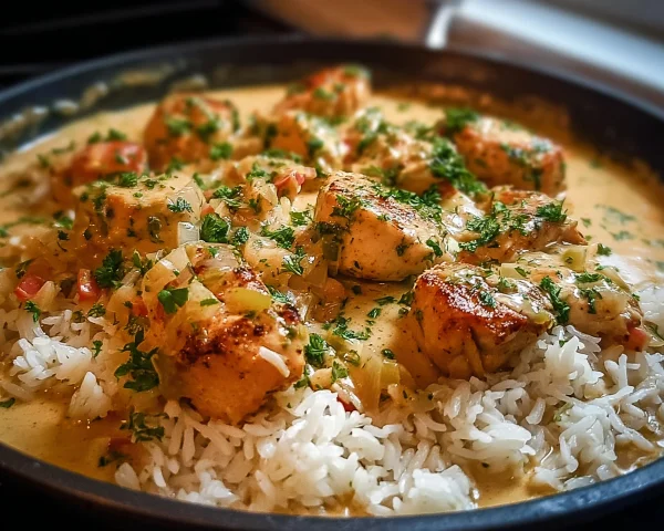 Smothered Chicken & Rice: High-Protein Meal